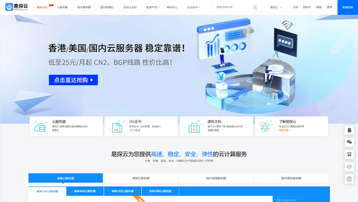 外贸建站别踩坑|易探云香港CN2云服务器，个人/中小企业外贸建站首选